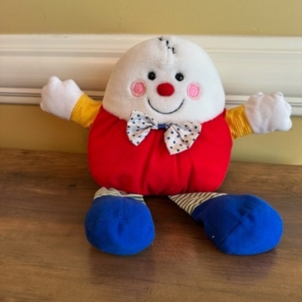 Dakin Humpty Dumpty Plush Stuffed Animal‎ Toy Polka Dot Bow 1992